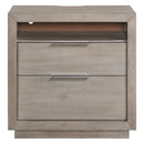 Arcadia 2-Drawer Nightstand with USB in Grey - Michael's Discount Furniture