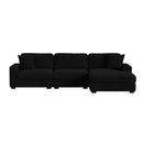 Arizona 3PC Sectional Set with RHF Chaise in Steno Black - Michael's Discount Furniture