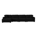 Arizona 4PC Sectional Set with LHF Chaise in Steno Black - Michael's Discount Furniture