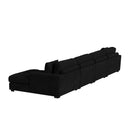 Arizona 4PC Sectional Set with RHF Chaise in Steno Black - Michael's Discount Furniture