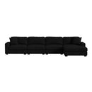 Arizona 4PC Sectional Set with RHF Chaise in Steno Black - Michael's Discount Furniture