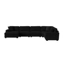Arizona 6PC Sectional Set with LHF Chaise in Steno Black - Michael's Discount Furniture