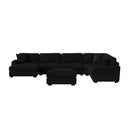 Arizona 7PC Sectional Set with LHF Chaise in Steno Black - Michael's Discount Furniture
