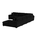 Arizona 6PC Sectional Set with RHF Chaise in Steno Black - Michael's Discount Furniture
