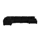 Arizona 6PC Sectional Set with RHF Chaise in Steno Black - Michael's Discount Furniture