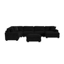 Arizona 7PC Sectional Set with RHF Chaise in Steno Black - Michael's Discount Furniture