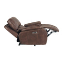 Atlantis Power Motion Recliner with Power Head Recliner in Heritage Brown - Michael's Discount Furniture