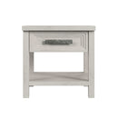 Avalanche End Table with USB in Antique White - Michael's Discount Furniture