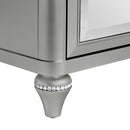 Avril Chairside Table with Power/USB in Silver - Michael's Discount Furniture