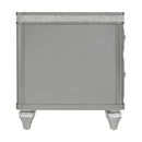 Avril Chairside Table with Power/USB in Silver - Michael's Discount Furniture