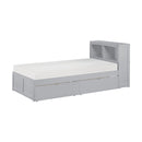 Orion-(3) Twin Bookcase Platform Bed with Storage Boxes image