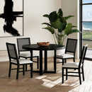 Bahama Breeze Dining Chair with White Fabric in Black (2 Per Carton) - Michael's Discount Furniture