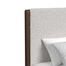 Brisbane UPH Bedroom Set with Boucle Beige and LED - Michael's Discount Furniture