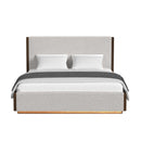 Brisbane UPH Bed with Boucle Beige and LED - Michael's Discount Furniture