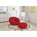 Bubble Swivel Chair and Ottoman in Red - Michael's Discount Furniture