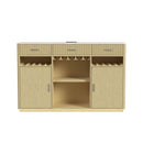 Cambrie Buffet with LED and Power in Off-White and Natural - Michael's Discount Furniture