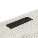 Cambrie Buffet with LED and Power in Off-White and Natural - Michael's Discount Furniture