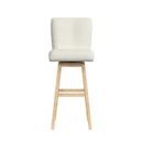 Cambrie UPH Swivel Bar Stool with Beige Boucle in Natural (2 Per Carton) - Michael's Discount Furniture
