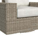 Carmona 6PC Conversion Set in Natural and Olefin Beige with Ottoman - Michael's Discount Furniture