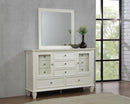 Sandy Beach Rectangular Dresser Mirror Cream White - Michael's Discount Furniture