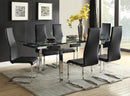 Montclair High Back Dining Chairs Black and Chrome (Set of 4) - Michael's Discount Furniture