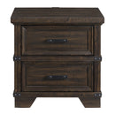Colorado City 2-Drawer Nightstand with USB in Charcoal - Michael's Discount Furniture