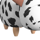 Cow Storage Stool in White and Black - Michael's Discount Furniture