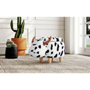 Cow Storage Stool in White and Black - Michael's Discount Furniture