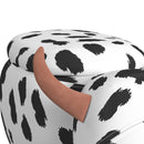 Cow Storage Stool in White and Black - Michael's Discount Furniture