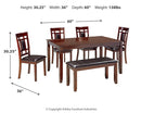 Bennox Dining Table and Chairs with Bench (Set of 6)