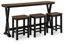 Wildenauer Counter Height Dining Table and 3 Barstools Set - Michael's Discount Furniture