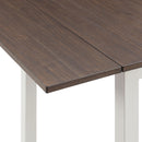 Martin 3 pc Drop Leaf Dining Set (Dark Brown Top - White Base) - Michael's Discount Furniture
