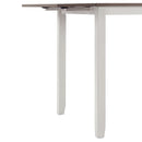 Martin 3 pc Drop Leaf Dining Set (Dark Brown Top - White Base) - Michael's Discount Furniture