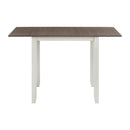 Martin 3 pc Drop Leaf Dining Set (Dark Brown Top - White Base) - Michael's Discount Furniture