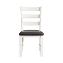Martin 3 pc Drop Leaf Dining Set (Dark Brown Top - White Base) - Michael's Discount Furniture