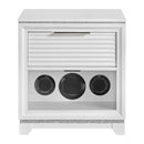Denmark 1-Drawer Nightstand with Speaker and USB in White