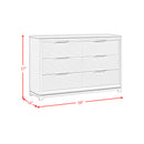 Denmark 6-Drawer Dresser in White