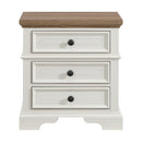 Eastwood Youth 3-Drawer Nightstand in Brown and Off-White - Michael's Discount Furniture