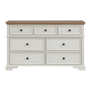 Eastwood Youth 7-Drawer Dresser in Brown and Off-White - Michael's Discount Furniture
