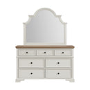 Eastwood Youth Dresser and Mirror Set in Brown and Off-White - Michael's Discount Furniture