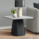 Edison End Table in White and Black - Michael's Discount Furniture
