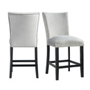 Francesca Gray Velvet Counter Height Chair Set of 2 - Michael's Discount Furniture