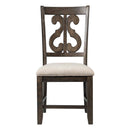 Stone Wooden Swirl Back Side Chair Set of 2