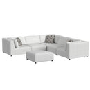 Zandara 5PC Modular Set in Olefin Beige with Ottoman - Michael's Discount Furniture