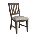 Yellowstone Dining Side Chair with Grey Fabric in Medium Brown (2 Per Carton) - Michael's Discount Furniture