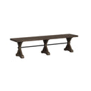 Yellowstone Dining Bench with Metal Bar cross in Medium Brown - Michael's Discount Furniture