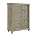Whit-Ash 5-Drawer Door Chest in Light Grey - Michael's Discount Furniture