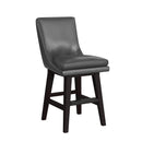 Villanova Swivel Counter Stool with Pewter PU in Espresso (2 Per Carton) - Michael's Discount Furniture