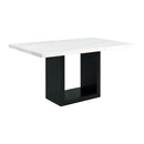 Valentino White 5PC Counter Height Dining Set-Table & Four Blue Chairs - Michael's Discount Furniture