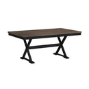 Tulane 6PC Dining Set with Table, 4 Chairs, and Bench in Oak and Black - Michael's Discount Furniture